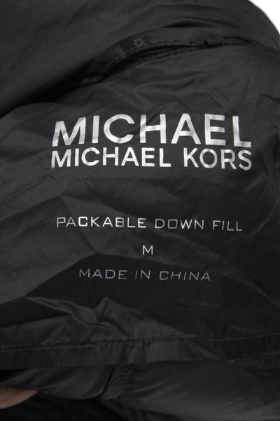 Michael Michael Kors Women Puffer Jacket Black Nylon Zip Size M