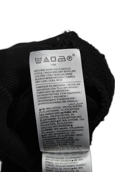Athleta Womens Pullover Sweatshirt Black Cotton Crewneck Long Sleeve Size M