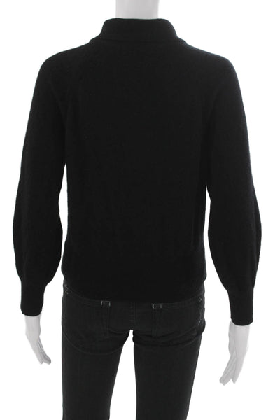 Everlane Womens Cashmere Collared Pullover Sweater Black Long Sleeve Size M
