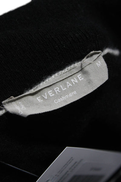 Everlane Womens Cashmere Collared Pullover Sweater Black Long Sleeve Size M