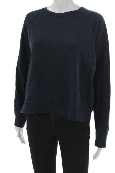 Everlane Womens Pullover Sweatshirt Blue Cotton Crew Neck Long Sleeve Size XL
