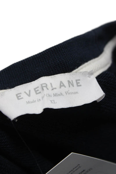 Everlane Womens Pullover Sweatshirt Blue Cotton Crew Neck Long Sleeve Size XL