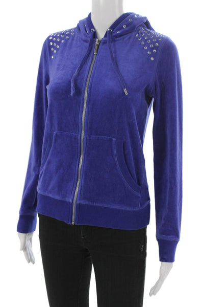 Michael Michael Kors Womens Blue Full Zip Hoodie Size XS