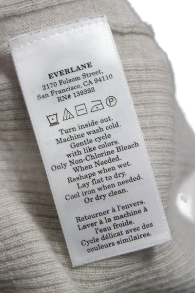 Everlane Womens Merino Wool Pullover Collared Long Sleeve Beige Size S