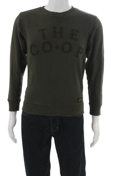 Rei Co Op Unisex Pullover Sweatshirt Green Graphic Crewneck Long Sleeve Size XS