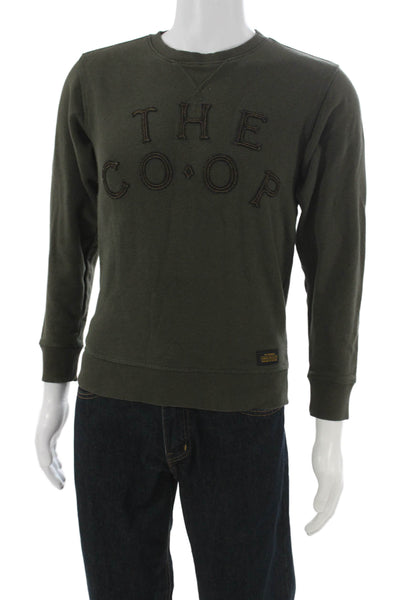 Rei Co Op Unisex Pullover Sweatshirt Green Graphic Crewneck Long Sleeve Size XS