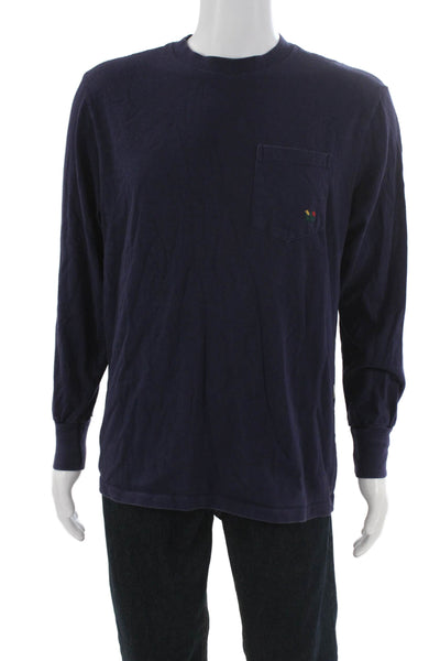 Aime Leon Dore Mens Blue Cotton Long Sleeve Crew Neck Solid Top Size M