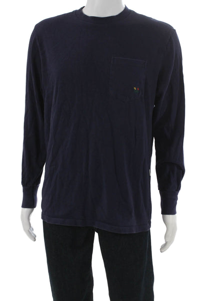 Aime Leon Dore Mens Blue Cotton Long Sleeve Crew Neck Solid Top Size M