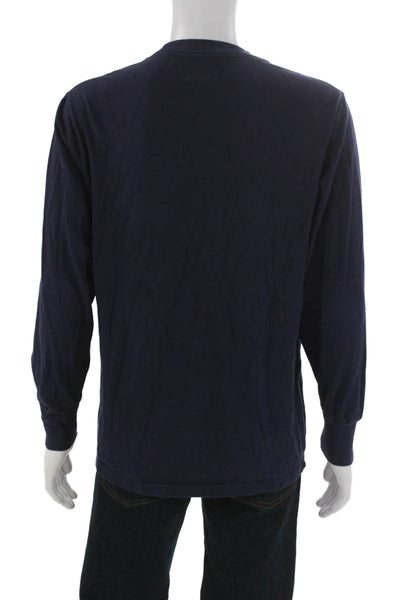 Aime Leon Dore Mens Blue Cotton Long Sleeve Crew Neck Solid Top Size M
