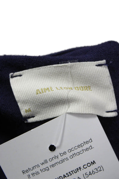 Aime Leon Dore Mens Blue Cotton Long Sleeve Crew Neck Solid Top Size M
