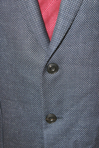 Burberry London Mens Wool Geometric Buttoned Blazer Size 56