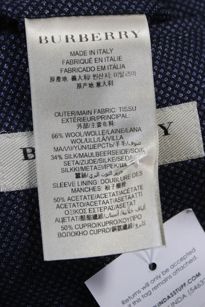 Burberry London Mens Wool Geometric Buttoned Blazer Size 56