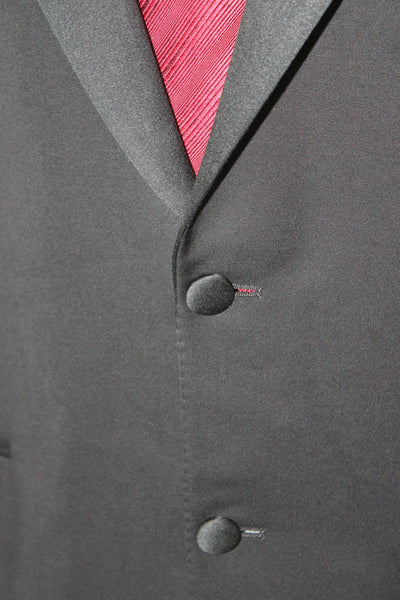 Canali Mens Wool Black Blazer Buttoned Size 54