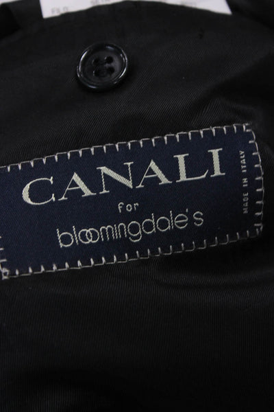 Canali Mens Wool Black Blazer Buttoned Size 54