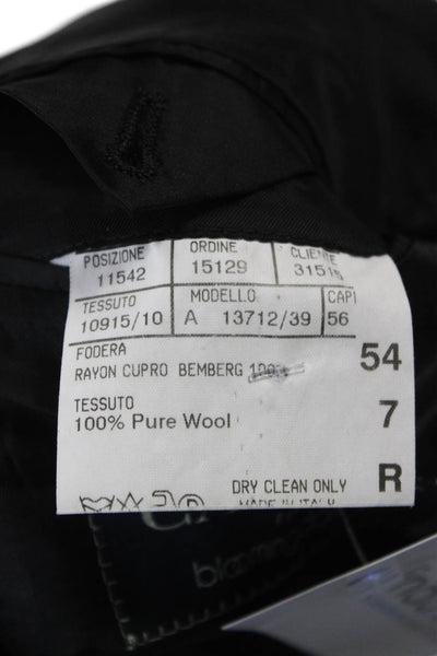 Canali Mens Wool Black Blazer Buttoned Size 54