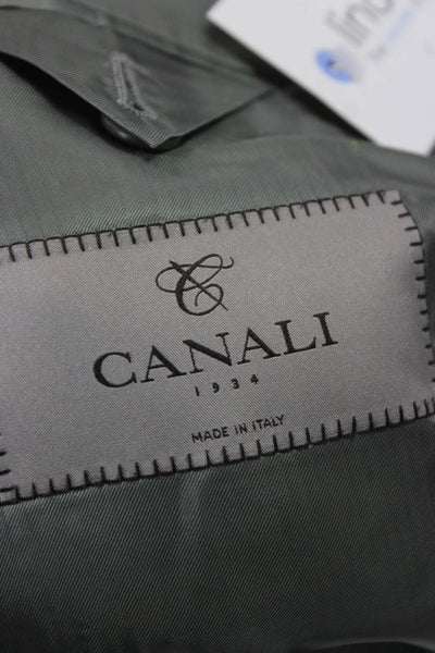 Canali Mens Blazer Gray Wool Check Size 56