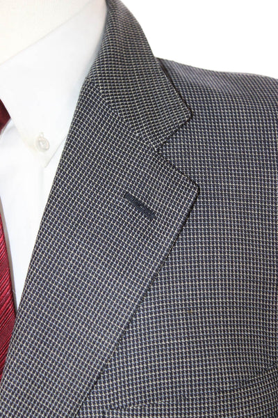 Canali Mens Gray Check Wool Blazer Size 52