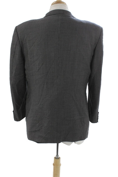 Canali Mens Gray Check Wool Blazer Size 52