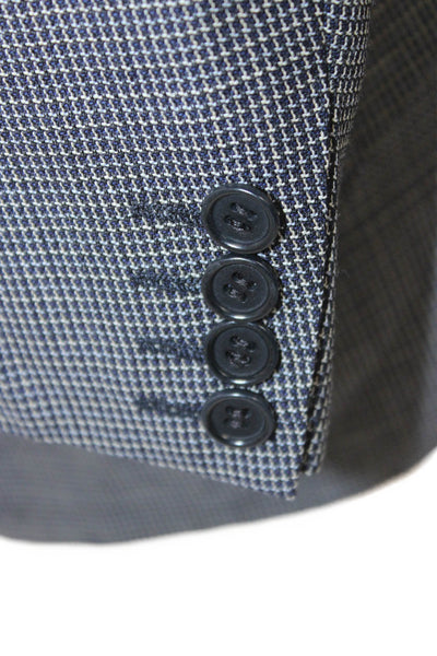 Canali Mens Gray Check Wool Blazer Size 52