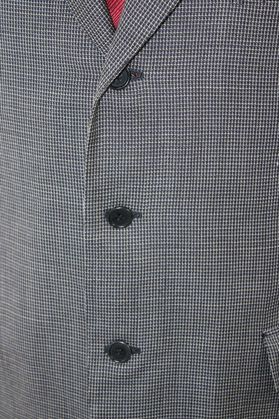 Canali Mens Gray Check Wool Blazer Size 52