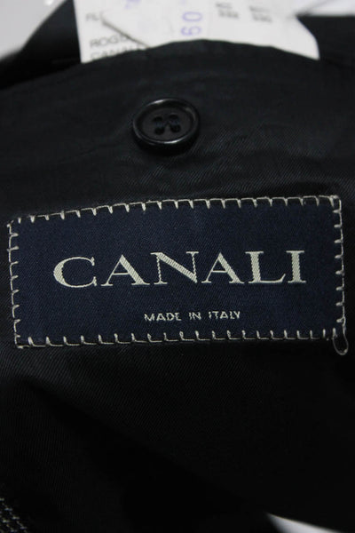 Canali Mens Gray Check Wool Blazer Size 52