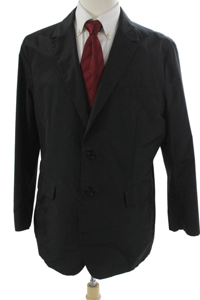 Burberry London Mens Blazer Black Polyamide Button Size 54