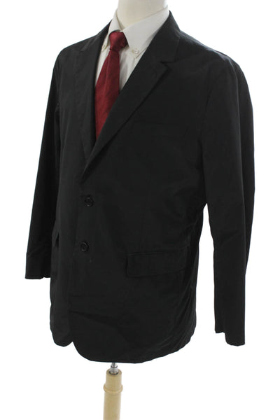 Burberry London Mens Blazer Black Polyamide Button Size 54
