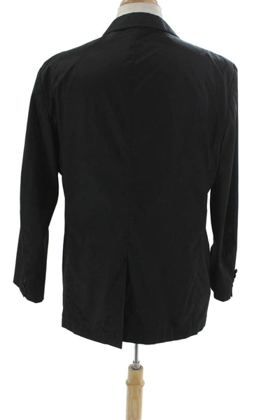 Burberry London Mens Blazer Black Polyamide Button Size 54