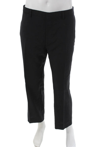 Burberry London Mens Dress Pants Black Wool Solid Size 40