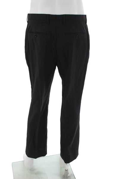Burberry London Mens Dress Pants Black Wool Solid Size 40