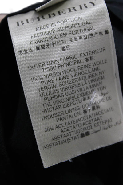 Burberry Mens Dress Pants Black Virgin Wool Size 40