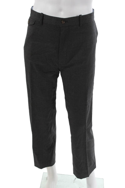 Polo Golf Ralph Lauren Mens Dress Pants Gray Wool Striped Button Size 40