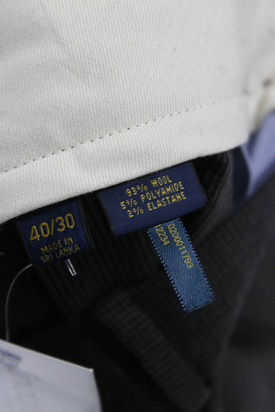 Polo Golf Ralph Lauren Mens Dress Pants Gray Wool Striped Button Size 40