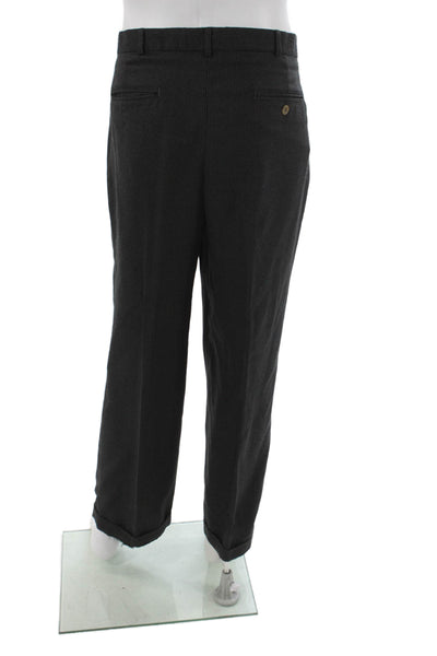 Perry Ellis Mens Gray Polyester Dress Pants Button Closure Inseam 29 Size 38