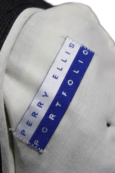 Perry Ellis Mens Gray Polyester Dress Pants Button Closure Inseam 29 Size 38