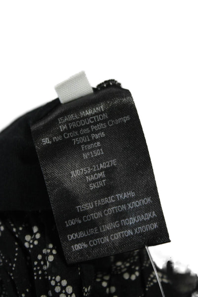 Etoile Isabel Marant Womens Black Floral Cotton Mini Skirt Short Size 38