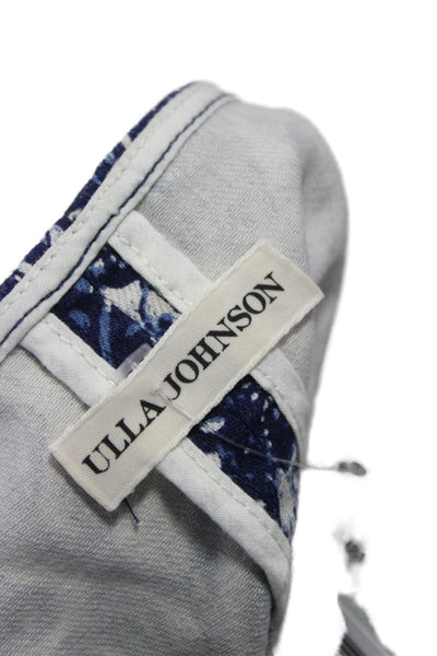 Ulla Johnson Women A-Line Floral Cotton Long Sleeve Short Dress Zip Size 4