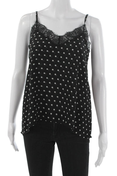 The Kooples Womens Black Polka Dot V Neck Polyester Camisole Sleeveless Size S