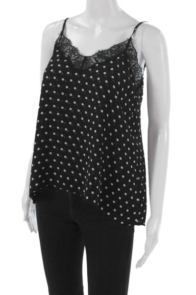 The Kooples Womens Black Polka Dot V Neck Polyester Camisole Sleeveless Size S