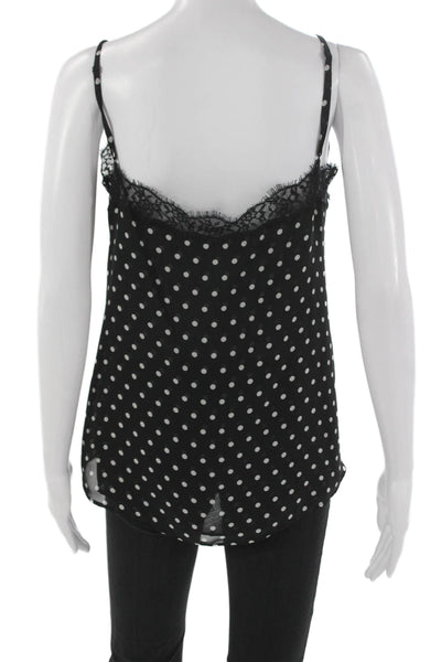 The Kooples Womens Black Polka Dot V Neck Polyester Camisole Sleeveless Size S