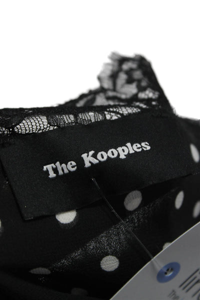The Kooples Womens Black Polka Dot V Neck Polyester Camisole Sleeveless Size S