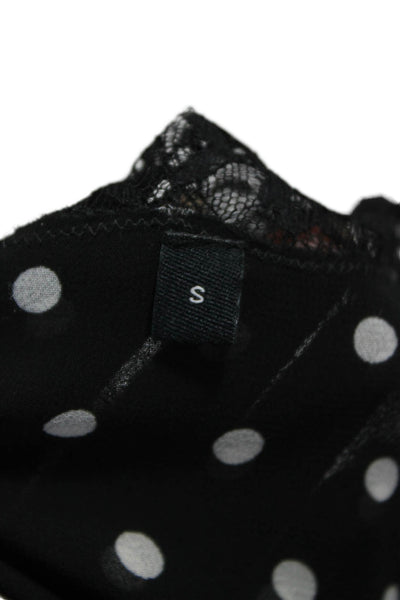 The Kooples Womens Black Polka Dot V Neck Polyester Camisole Sleeveless Size S