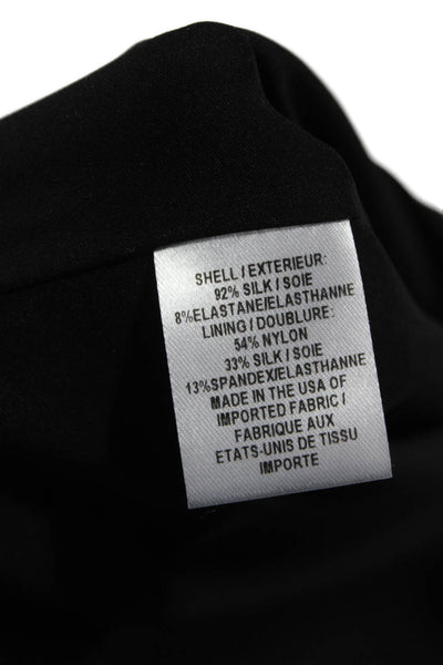 Milly Womens Basic Silk Boat Neck Sleeveless Pullover Blouse Black Size 6