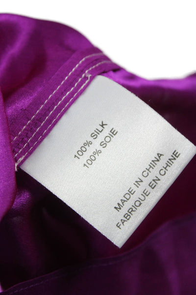 Adam Lippes Women Silk Pink V-Neck Sleeveless Basic Blouse Button Size 2