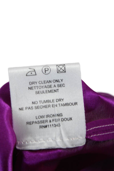 Adam Lippes Women Silk Pink V-Neck Sleeveless Basic Blouse Button Size 2