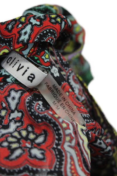 Alice + Olivia Womens Collared Paisley Tunic Multicolor Long Sleeve Size M