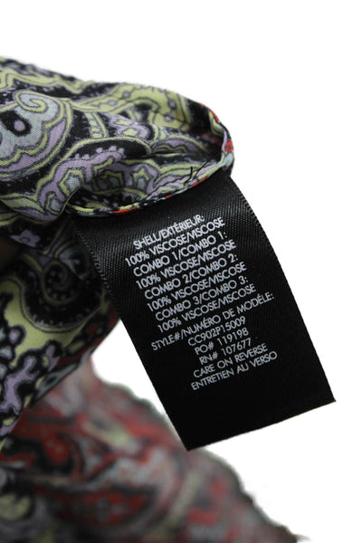 Alice + Olivia Womens Collared Paisley Tunic Multicolor Long Sleeve Size M
