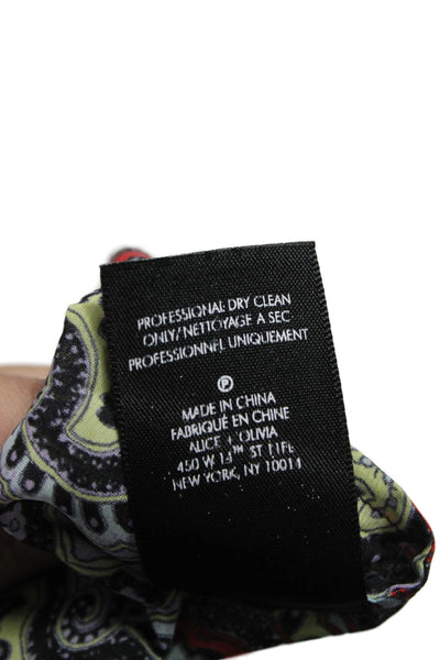 Alice + Olivia Womens Collared Paisley Tunic Multicolor Long Sleeve Size M