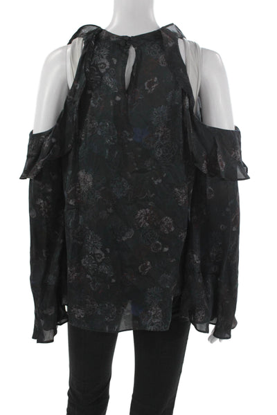 IRO Women Multicolor Silk Blouse Floral Round Neck Button Size 38