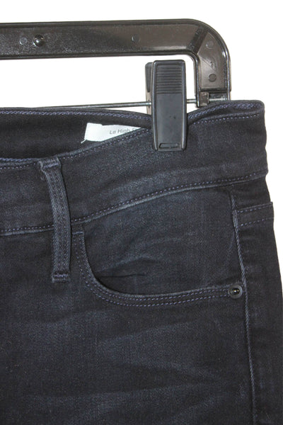 Frame Womens Flared Jeans Black Mid Rise Cotton Blend Inseam 34 Size 29